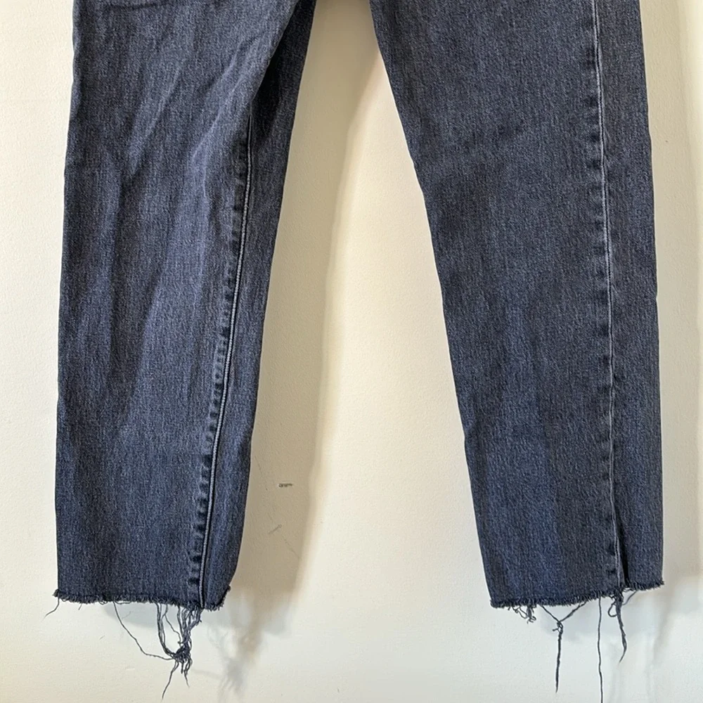 Levi’s 501 Crop Jeans Get Off My Cloud Black Denim Jeans Size 29 - Picture 4 of 12